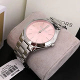  Shop Authentic Michael Kors Slim Runway Quartz Pink Dial Silver Steel Strap Watch For Women - MK3380 - Luxxuri