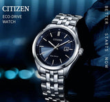  Shop Authentic Citizen Eco Drive Blue Dial Silver Steel Strap Watch For Men - BM7250-56L - Luxxuri