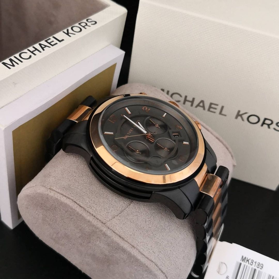  Shop Authentic Michael Kors Runway Chronograph Grey Dial Two Tone Steel Strap Unisex Watch - MK8189 - Luxxuri