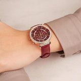  Shop Authentic Swarovski Passage Chrono Red Dial Red Leather Strap Watch for Women - 5580345 - Luxxuri