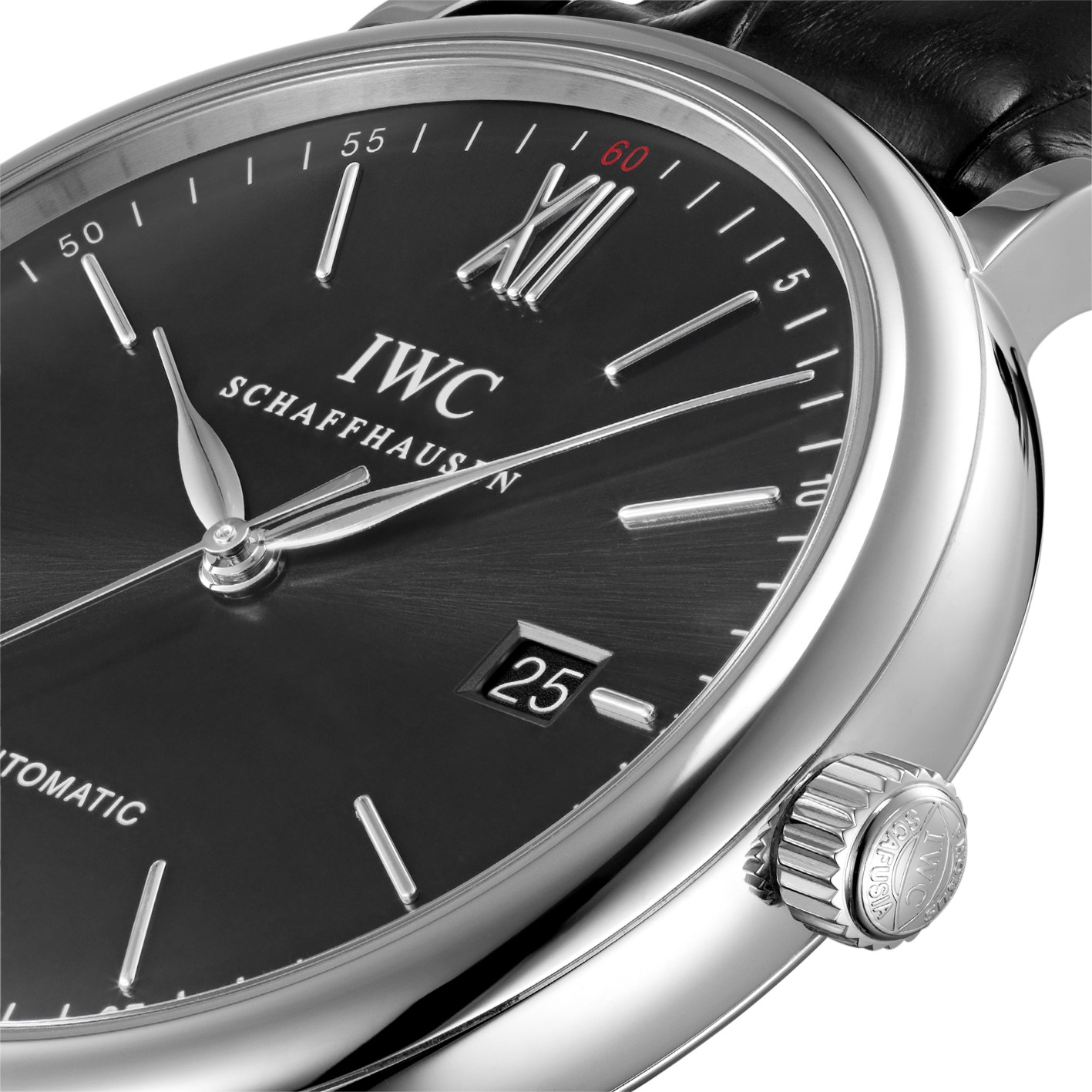  Shop Authentic IWC Portofino Automatic Black Dial Black Leather Strap Watch for Men - IW356502 - Luxxuri