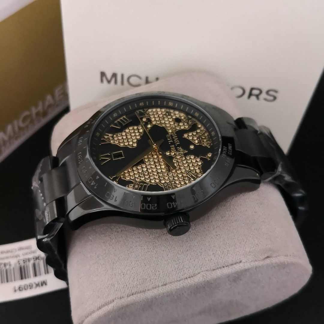  Shop Authentic Michael Kors Layton Pave Black Dial Black Steel Strap Watch for Women - MK6091 - Luxxuri