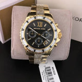  Shop Authentic Michael Kors Everest Chronograph Black Dial Gold Steel Strap Watch For Women - MK5828 - Luxxuri
