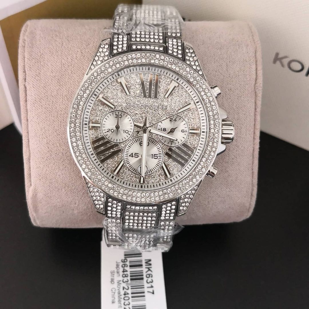  Shop Authentic Michael Kors Wren Chronograph Crystals Silver Dial Silver Steel Strap Watch For Women - MK6317 - Luxxuri