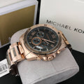  Shop Authentic Michael Kors Brecken Chronograph Analog Black Dial Rose Gold Steel Strap Watch For Women - MK8563 - Luxxuri