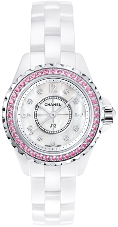  Shop Authentic Chanel J12 Quartz Diamonds Mother of Pearl White Dial White Steel Strap Watch for Women - J12 H3243 - Luxxuri
