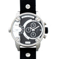  Shop Authentic Diesel Little Daddy Black Dial Black Leather Strap Watch For Men - DZ7256 - Luxxuri