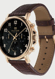  Shop Authentic Tommy Hilfiger Daniel Black Dial Brown Leather Strap Watch for Men - 1710379 - Luxxuri