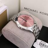  Shop Authentic Michael Kors Slim Runway Quartz Pink Dial Silver Steel Strap Watch For Women - MK3380 - Luxxuri