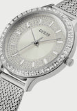  Shop Authentic Guess Soiree Diamonds Silver Dial Silver Mesh Bracelet Watch for Women - GW0402L1 - Luxxuri