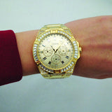  Shop Authentic Guess Zeus Diamonds Gold Dial Gold Steel Strap Watch for Men - GW0209G2 - Luxxuri