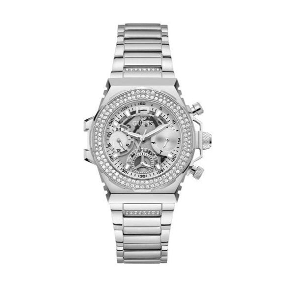 Shop Authentic Guess Fusion Chronograph Crystals Silver Dial Silver Steel Strap Watch For Women - GW0552L1 - Luxxuri