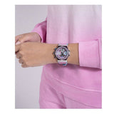  Shop Authentic Guess Fusion Chronograph Pink Dial Pink Leather Strap Watch for Women - GW0553L5 - Luxxuri