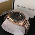  Shop Authentic Michael Kors Brecken Chronograph Analog Black Dial Rose Gold Steel Strap Watch For Women - MK8563 - Luxxuri