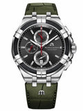  Shop Authentic Maurice Lacroix Aikon Chronograph Black Dial Green Leather Strap Watch for Men - AI1018-PVB21-330-1 - Luxxuri