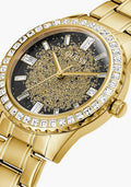  Shop Authentic Guess Night Life Diamonds Black Dial Gold Steel Strap Watch for Women - GW0405L2 - Luxxuri