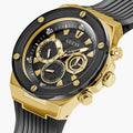  Shop Authentic Guess Poseidon Chronograph Black Dial Black Silicone Strap Watch For Men - GW0425G1 - Luxxuri