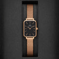  Shop Authentic Daniel Wellington Quadro Melrose Black Dial Rose Gold Mesh Bracelet Watch For Women - DW00100432 - Luxxuri