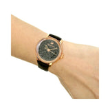  Shop Authentic Swarovski Crystalline Hours Black Dial Black Leather Strap Watch for Women - 5295377 - Luxxuri