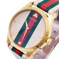  Shop Authentic Gucci G Timeless Quartz Pink Dial Three Tone Leather Strap Watch For Women - YA1264118 - Luxxuri