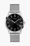  Shop Authentic Guess Analog Black Dial Silver Mesh Bracelet Watch for Men - W1263G1 - Luxxuri