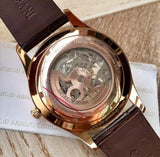  Shop Authentic Emporio Armani Epoca White Skeletal Dial Black Leather Strap Watch For Men - AR2073 - Luxxuri