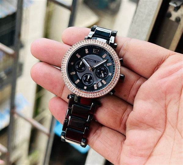  Shop Authentic Michael Kors Parker Diamonds Black Dial Black Steel Strap Watch for Women - MK5885 - Luxxuri