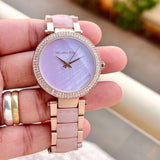  Shop Authentic Michael Kors Parker Mother of Pearl Pink Dial Two Tone Steel Strap Watch for Women - MK6402 - Luxxuri