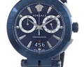  Shop Authentic Versace Aion Chronograph Blue Dial Blue Leather Strap Watch for Men - VBR070017 - Luxxuri