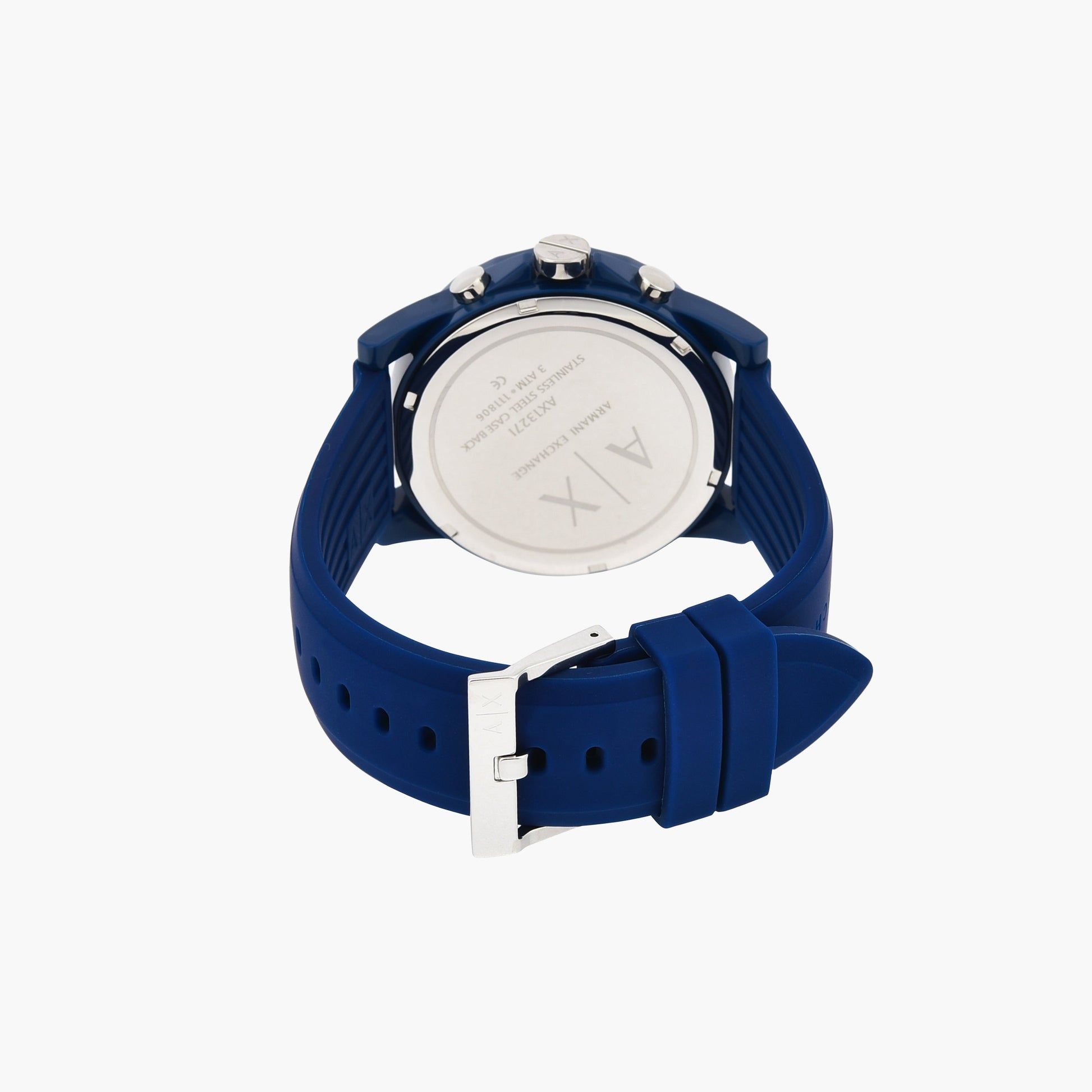  Shop Authentic Armani Exchange Outerbanks Chronograph Blue Dial Blue Silicone Strap Watch For Men - AX1327 - Luxxuri