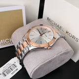  Shop Authentic Michael Kors Slim Runway White Dial Two Tone Watch for Women - MK3204B - Luxxuri