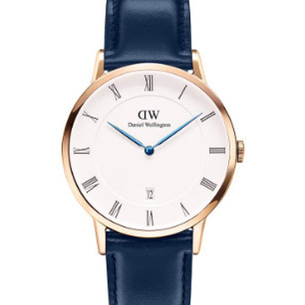  Shop Authentic Daniel Wellington Dapper Somerset White Dial Blue Leather Strap Watch For Men - DW00100193 - Luxxuri
