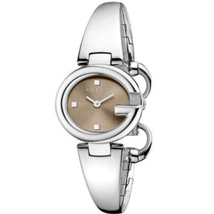  Shop Authentic Gucci Guccissima Quartz Diamonds Brown Dial Silver Steel Strap Watch For Women - YA134503 - Luxxuri