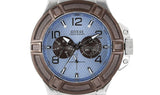  Shop Authentic Guess Rigor Analogue Quartz Blue Dial Brown Leather Strap Watch For Men - W0040G10 - Luxxuri
