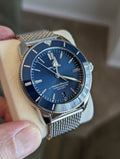  Shop Authentic Breitling Superocean Heritage B20 Automatic 44 Blue Dial Silver Mesh Bracelet Watch for Men - AB2030161C1A1 - Luxxuri