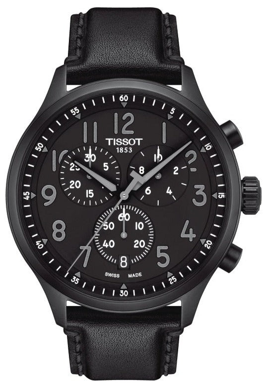  Shop Authentic Tissot Chrono XL Vintage Black Dial Black Leather Strap Watch For Men - T116.617.36.052.00 - Luxxuri