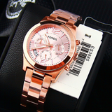  Shop Authentic Fossil Boyfriend Multifunction Rose Gold Dial Rose Gold Steel Strap Watch for Women - ES3885 - Luxxuri