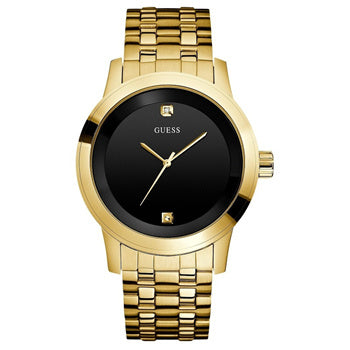  Shop Authentic Guess Classic Diamonds Black Dial Gold Steel Strap Watch for Men - W0416G2 - Luxxuri