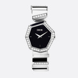  Shop Authentic Dior Gem Dior Mother of Pearl Diamonds Black Dial Silver Steel Strap Watch for Women - CD18111X1058 - Luxxuri