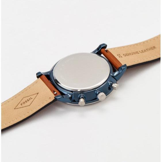  Shop Authentic Fossil Neutra Chronograph Blue Dial Brown Leather Strap Watch for Men - FS5791 - Luxxuri