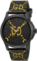  Shop Authentic Gucci G Timeless Ghost Black Dial Black Leather Strap Watch For Men - YA1264019 - Luxxuri