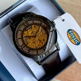  Shop Authentic Fossil Townsman Automatic Skeleton Brown Dial Brown Leather Strap Watch for Men - ME3098 - Luxxuri