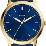  Shop Authentic Fossil The Minimalist 3H Analog Blue Dial Blue Leather Strap Watch for Men - FS5789 - Luxxuri