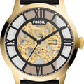 Fossil Townsman Automatic Skeleton Black Dial Black Leather Strap Watch for Men - ME3210