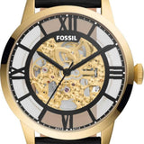  Shop Authentic Fossil Townsman Automatic Skeleton Black Dial Black Leather Strap Watch for Men - ME3210 - Luxxuri