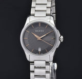  Shop Authentic Gucci G Timeless Brown Dial Silver Steel Strap Watch For Women - YA126529 - Luxxuri