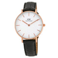  Shop Authentic Daniel Wellington Petite Reading White Dial Black Leather Strap Watch For Women - DW00100173 - Luxxuri