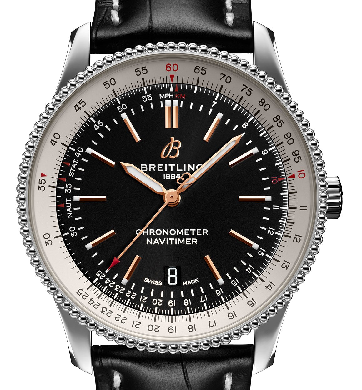  Shop Authentic Breitling Navitimer 1 Automatic 41mm Black Dial Black Leather Strap Mens Watch - A17326211B1P2 - Luxxuri
