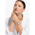 Swarovski Crystal Quartz Pink Dial Pink Leather Strap Watch for Women - 5575217
