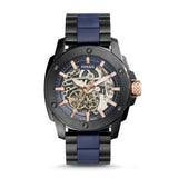  Shop Authentic Fossil Modern Machine Automatic Skeleton Blue Dial Two Tone Steel Strap Watch for Men - ME3133 - Luxxuri